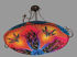 Picture of Reverse Hand Painted Chandelier | Dragonfly Blue