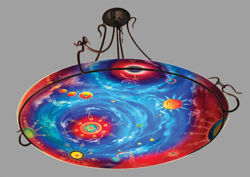 Reverse Hand-Painted Glass Chandelier | Galaxy