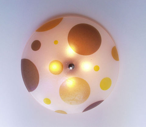 Flush Mounted Ceiling Light | Yellow Amber Dot