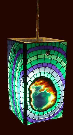 Picture of Pendant Light | Mosaic Glass | Agate Slice