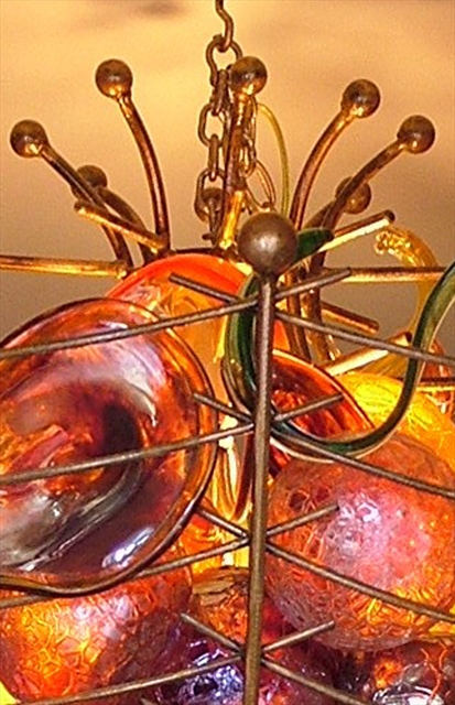 Picture of Blown Glass Chandelier | Satsuma Basket