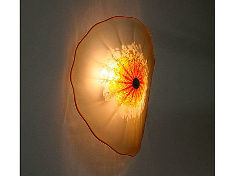 Wall Sconce | Blown Glass | Frosted Amber