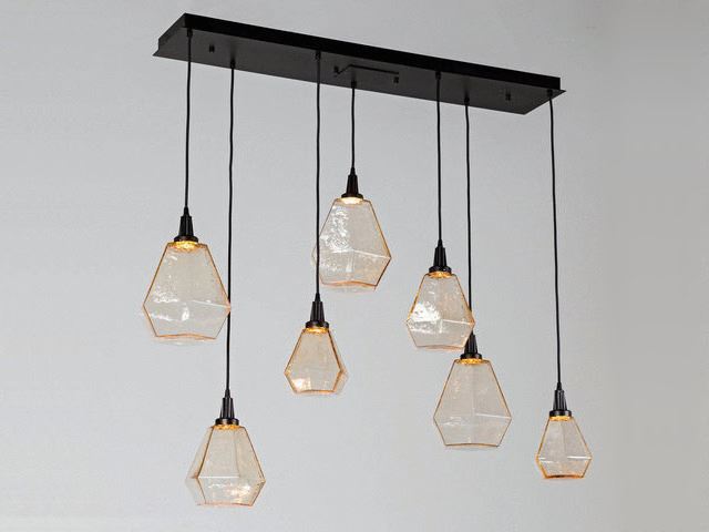Picture of Linear Chandelier | Hedra | 7 pc