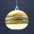 Blown Glass Pendant Light - Opal & Lime by Gartner Blade Art Glass