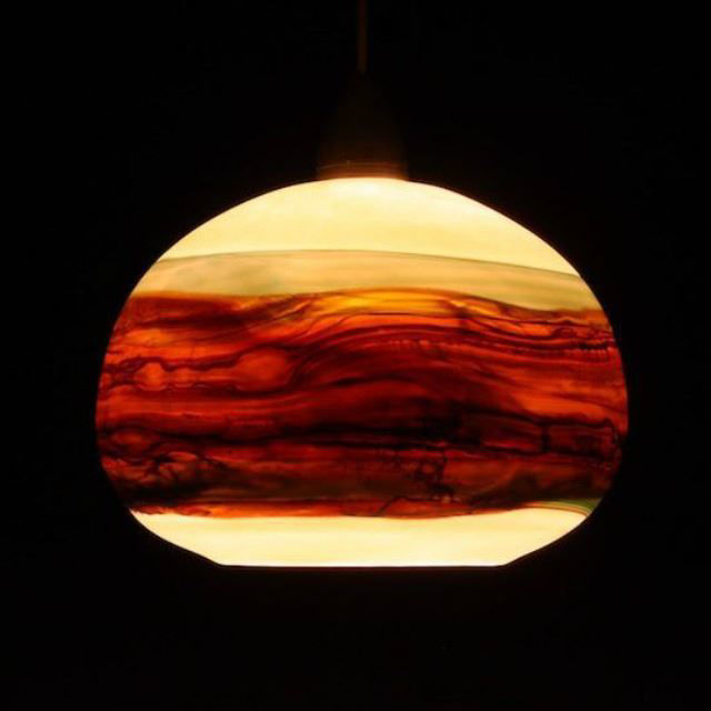 Picture of Blown Glass Pendant Light | Opal | Sage