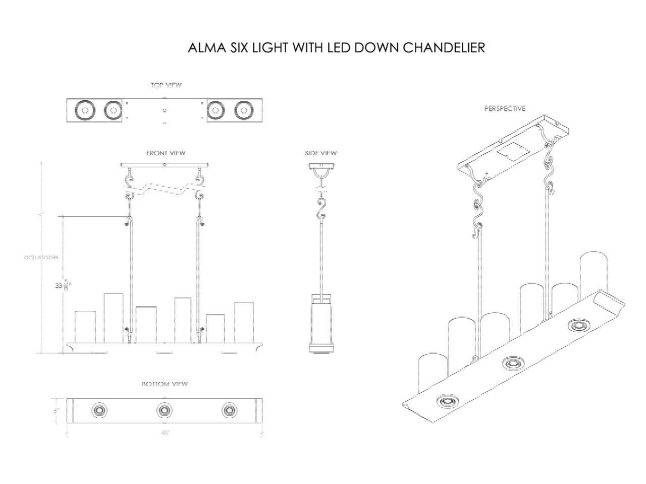 Picture of Linear Chandelier | Onyx | Alma (LED)