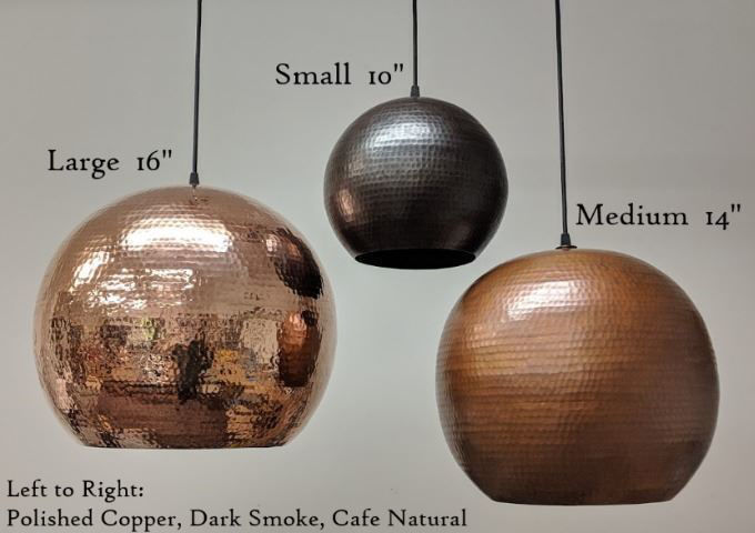 SoLuna Copper Lights | 3 Globe Pendant Chandelier | Custom