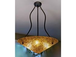 Picture of Golden Amber Fused Glass Chandelier - SALE