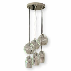 Picture of Blown Glass Chandelier | Banded | Cluster | 6