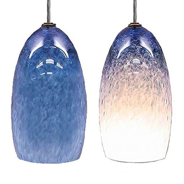Blown Glass Pendant Light | Steel Blue