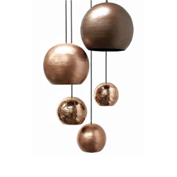 SoLuna Copper Lights | 5 Globe Pendant Chandelier | Light Copper