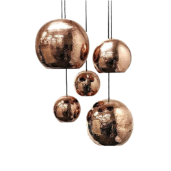 SoLuna Copper Pendant Chandelier | 5 Globe | Polished Copper 1