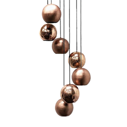 SoLuna Copper Pendant Chandelier | 7 Globe | Light Copper