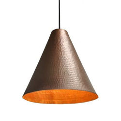 SoLuna Copper Pendant Light | Cone | Café Natural