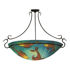 Reverse Hand Painted Chandelier | Koi