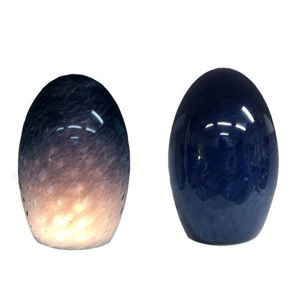Blown Glass Pendant Light | Dark Steel Blue Tiny Bubbles