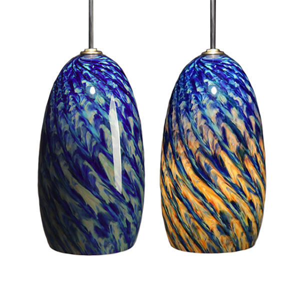 revolutie veiligheid bedelaar Blown Glass Pendant Light | Cobalt Iris | Artisan Crafted Lighting