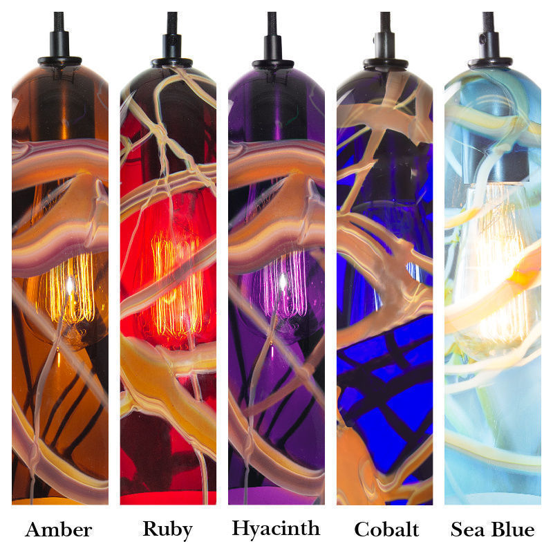 Blown Glass Pendant Light | Bandeau | Amber