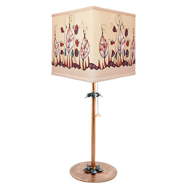 Hand-painted  Botanical Table Lamp in Fall Leaves