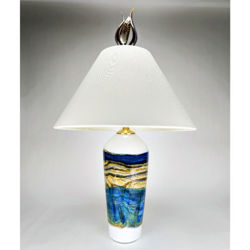 Hand Blown Glass Table Lamp - Coastal  by Gartner Blade Art Glass.