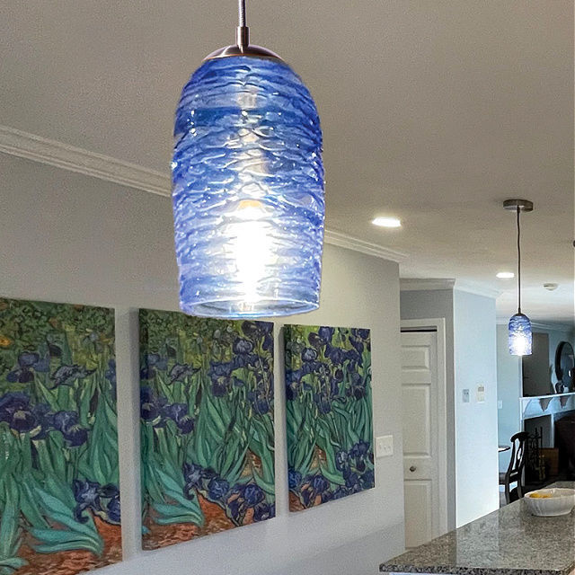 Blown Glass Pendant Light | Dome Stella | Sapphire