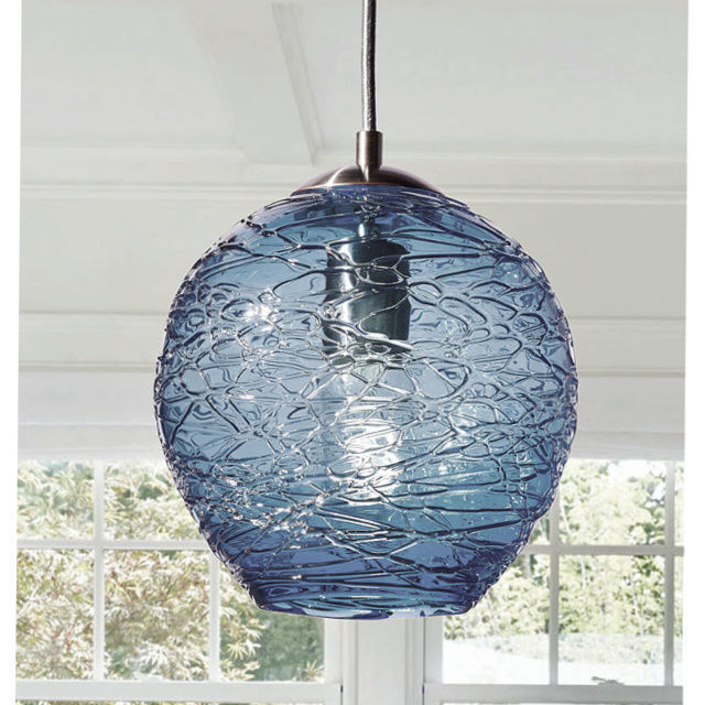 Blown Glass Pendant Light | Round Stella | Bluestone