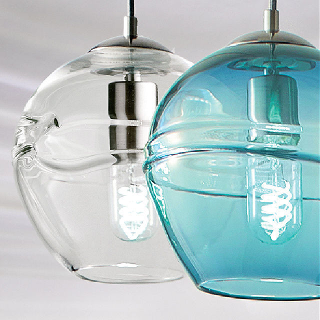 Blown Glass Pendant Light |  Fiona | Clear