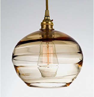 blown glass sphere pendant light